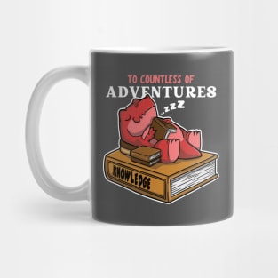 To Countless of Adventures wiith Tyrannosaurus Rex Reading books Mug